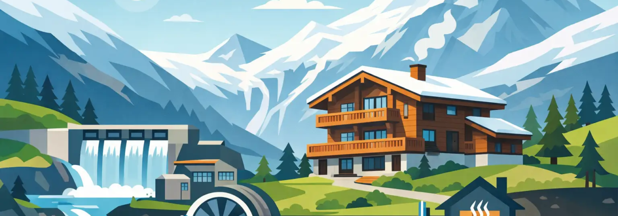 Chalet mit Wasserkraft-Heizung in Saas-Fee