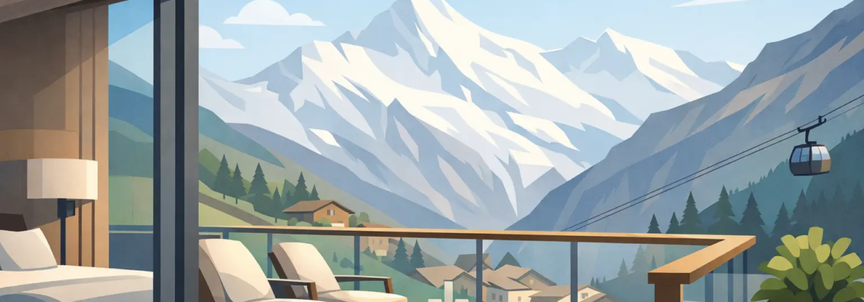 Owner Suite mit Balkon für Ferien in Saas-Fee