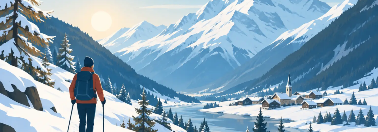 Winterwandern im Saastal entdecken mit Ruhe
